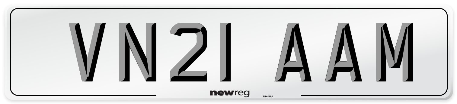 VN21 AAM Number Plate from New Reg